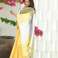 Beatitude Yellow Cotton Jacqaurd Border Tangail Handloom Saree