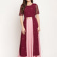 Ahalyaa Women Wine Crepe Glitter Print Dress | Swadesiicart