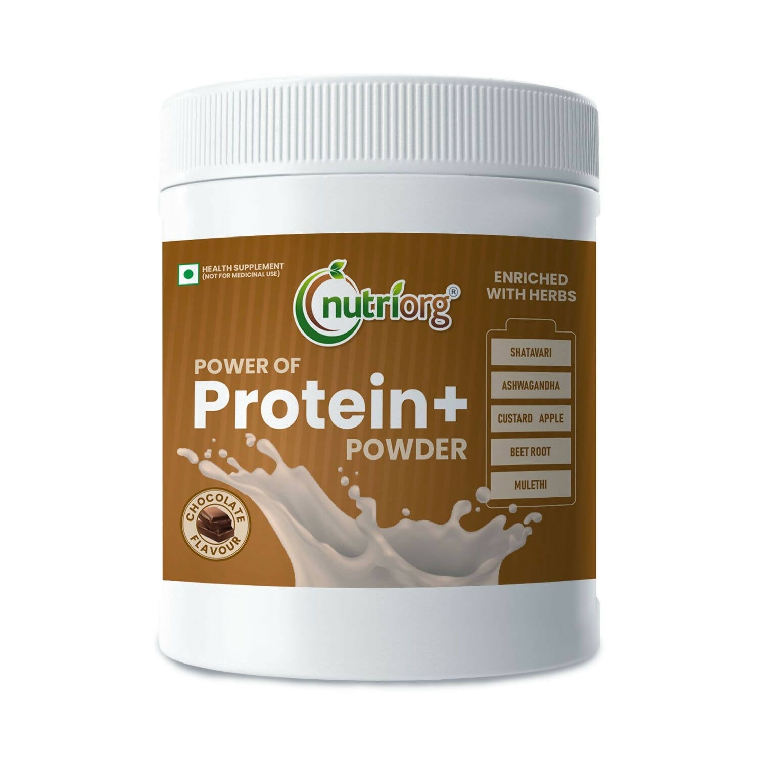 Nutriorg Protein Plus Chocolate Flavor Powder | Swadesiicart