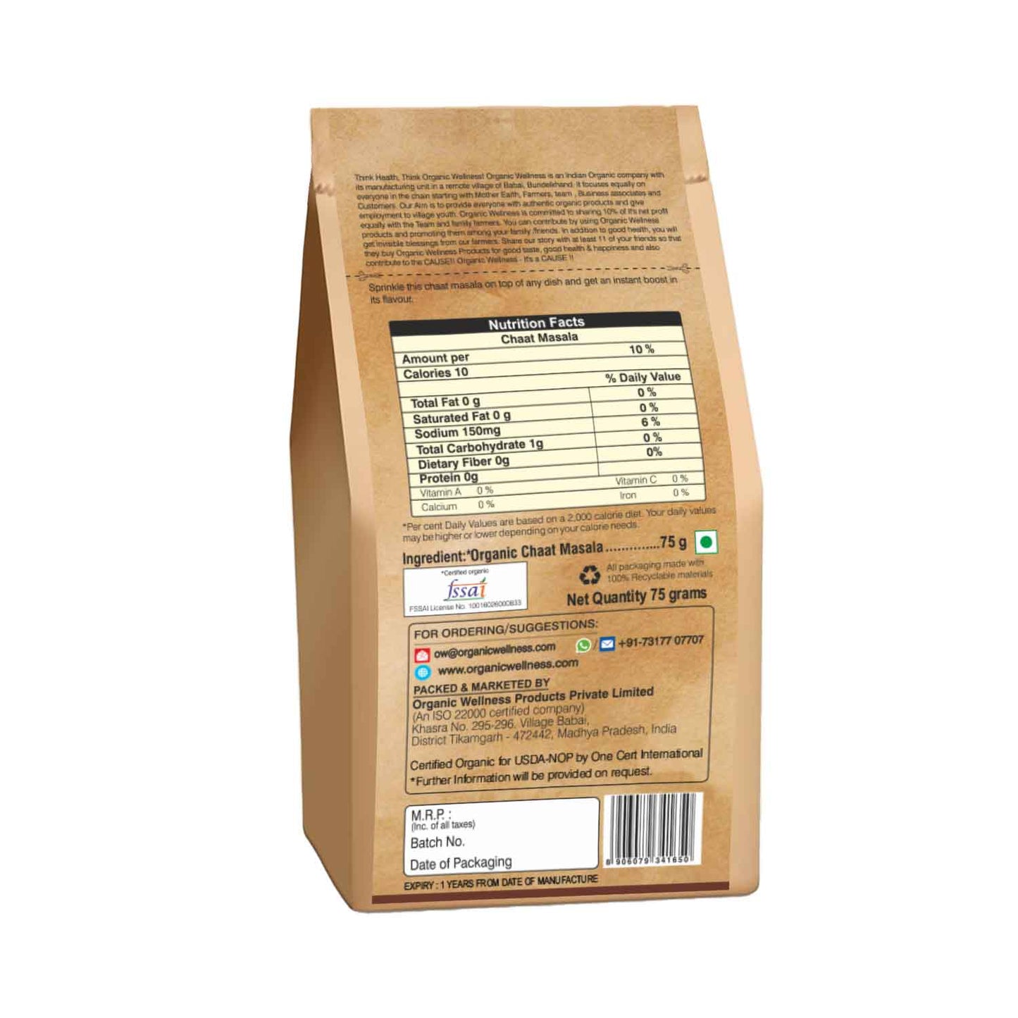 Organic Wellness Chaat Masala - Swadesiicart