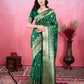 Vedant Vastram Banarasi Silk Fashion Saree - Green | Swadesiicart