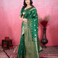 Vedant Vastram Banarasi Silk Fashion Saree - Green | Swadesiicart