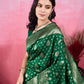Vedant Vastram Banarasi Silk Fashion Saree - Green | Swadesiicart