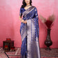Vedant Vastram Banarasi Silk Fashion Saree - Navy | Swadesiicart