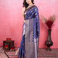 Vedant Vastram Banarasi Silk Fashion Saree - Navy | Swadesiicart
