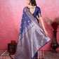 Vedant Vastram Banarasi Silk Fashion Saree - Navy | Swadesiicart