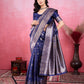 Vedant Vastram Banarasi Silk Fashion Saree - Navy | Swadesiicart