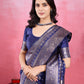Vedant Vastram Banarasi Silk Fashion Saree - Navy | Swadesiicart