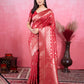 Vedant Vastram Banarasi Silk Fashion Saree - Red | Swadesiicart