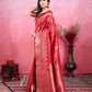Vedant Vastram Banarasi Silk Fashion Saree - Red | Swadesiicart