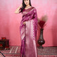Vedant Vastram Banarasi Silk Fashion Saree - Wine | Swadesiicart