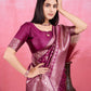Vedant Vastram Banarasi Silk Fashion Saree - Wine | Swadesiicart