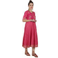 Cheera Angrakha Checkered Foil Printed Kurta With Doori Tassels