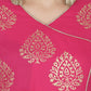 Cheera Angrakha Checkered Foil Printed Kurta With Doori Tassels