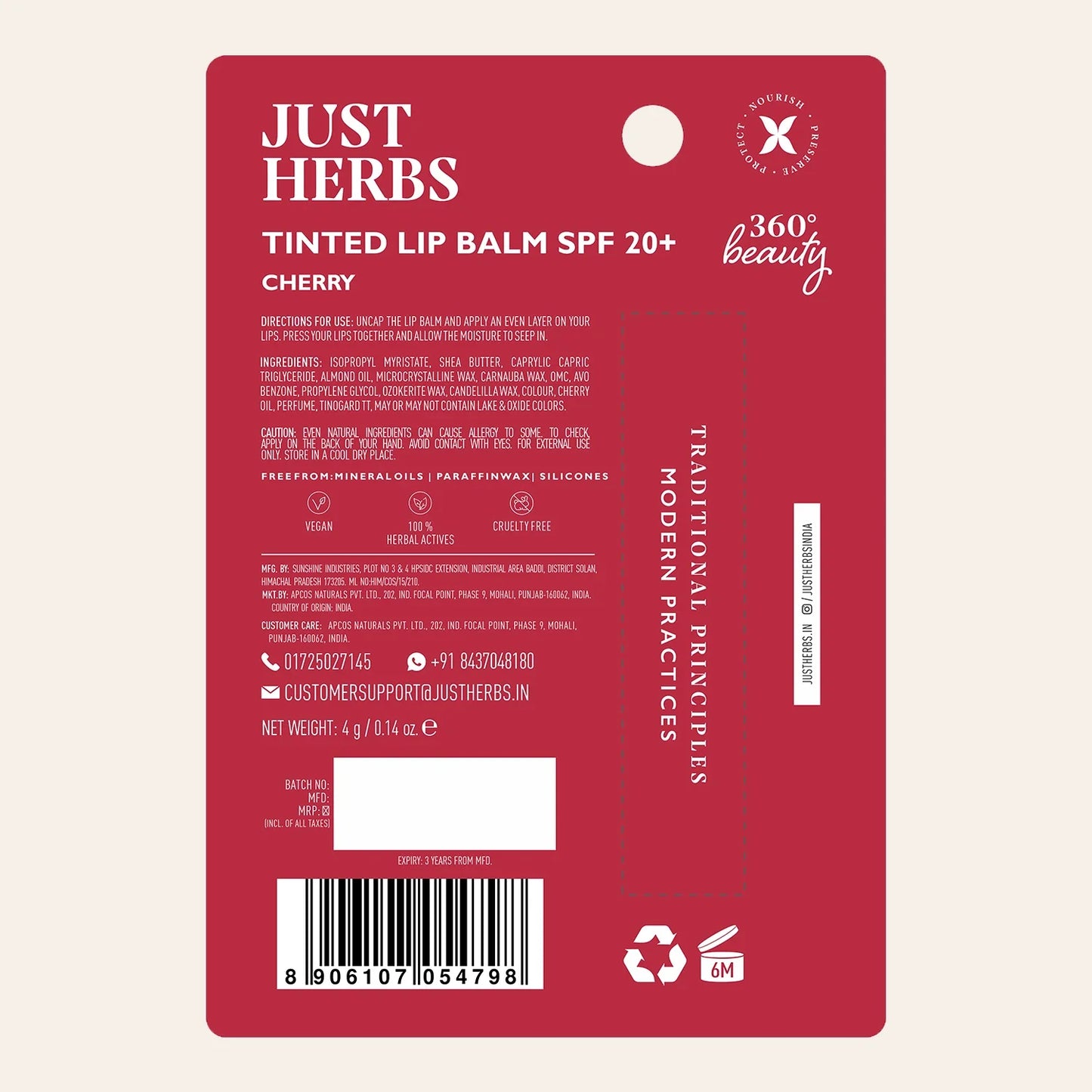 Just Herbs- Lip Balm Cherry