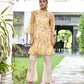Vaasva Women's Lemon Yellow Organza Digital Printed Cord Set - Swadesiicart