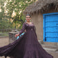 Lorenvalley Chocolate Rayon Fabric With Real Mirror Work Gown | Swadesiicart