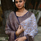 Joban Fashion Pastel Blue Crepe Chiffon Pure Handloom Banarasi Silk Saree | Swadesiicart