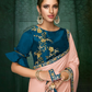 Peach Satin Silkzari And Cord Embroidery, Hand Work Saree - Norita Hit - Swadesiicart
