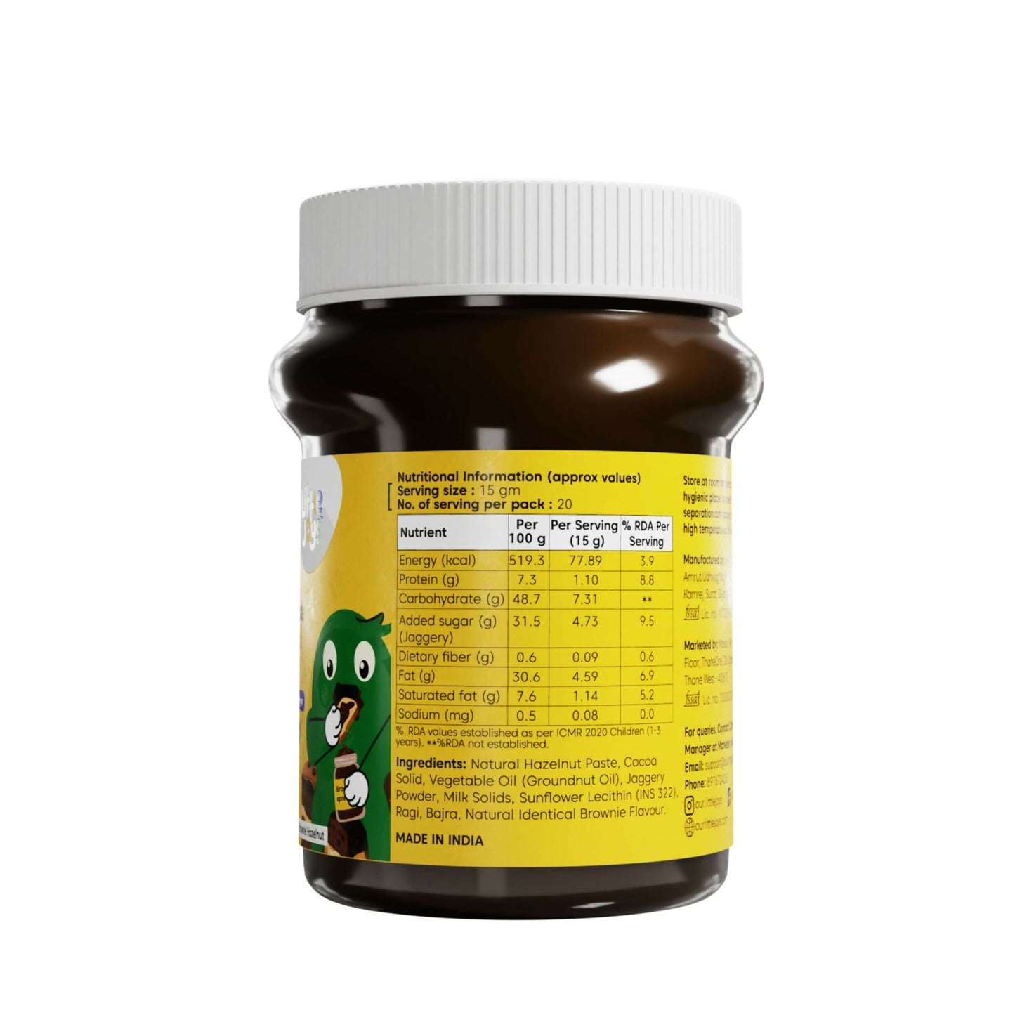 Little Joys Chocolate Spread for Kids With Hazelnut, Cocoa, Ragi & Bajra - Swadesiicart