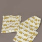 Breathables Kids Cotton Turtle Print Co-Ord Night Suit With Kurta And Pyjama – White & Yellow