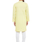 Even Apparels Yellow Pure Cotton Men's Kurta With Band Collar | Swadesiicart