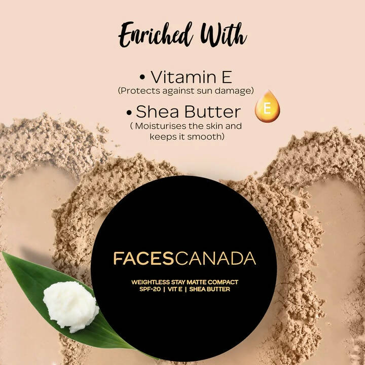 Faces Canada Weightless Stay Matte Compact SPF20-Beige 03 - Swadesiicart