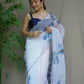 Vamsee White Organza Saree - Swadesiicart