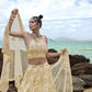 House of Panchhi Cream Net Multi Sequins with heavy Zarkan embroidery Lehenga choli & Dupatta | Swadesiicart
