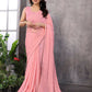 Aafreen Partywear Designer Pink Georgette Fancy Saree
