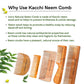 Ivory Natural Handle Kacchi Neem Comb For Gentle Detangling & Scalp Nourishment For Hair - Swadesiicart