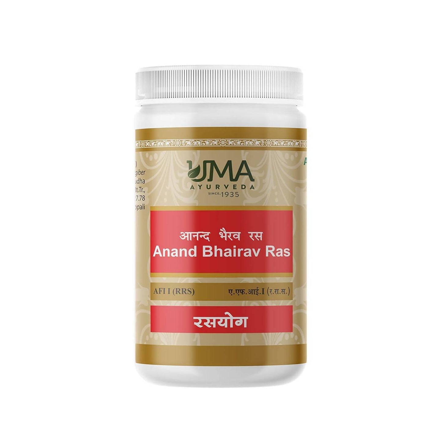 Uma Ayurveda Anand Bhairav Ras Tablets - Swadesiicart