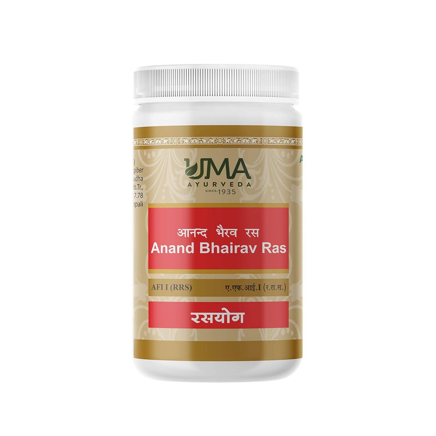 Uma Ayurveda Anand Bhairav Ras Tablets - Swadesiicart