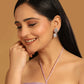 Nuyug Rhodium-Plated Rhinestone Studded Floral Minimal Cotemporary Studs | Swadesiicart