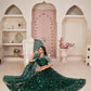 Aastha Fashion Parrot Green Butterfly Net All Over Thread Work, Zari Work And Sandwich Sequence Work Embroidery Wedding Wear Lehenga Choli