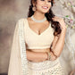 Jyoti Fashion Butter Cream Sequence with Thread Zari Embroidery Georgette Lehenga Choli with Dupatta | Swadesiicart