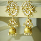 Nuyug 22K Gold-Plated Elegant Kundan Stone Studded & Pearl Drops Mini Jhumki Dangler Earrings | Swadesiicart