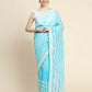Vamsee Banno Lehriya Sky Organza Saree - Swadesiicart