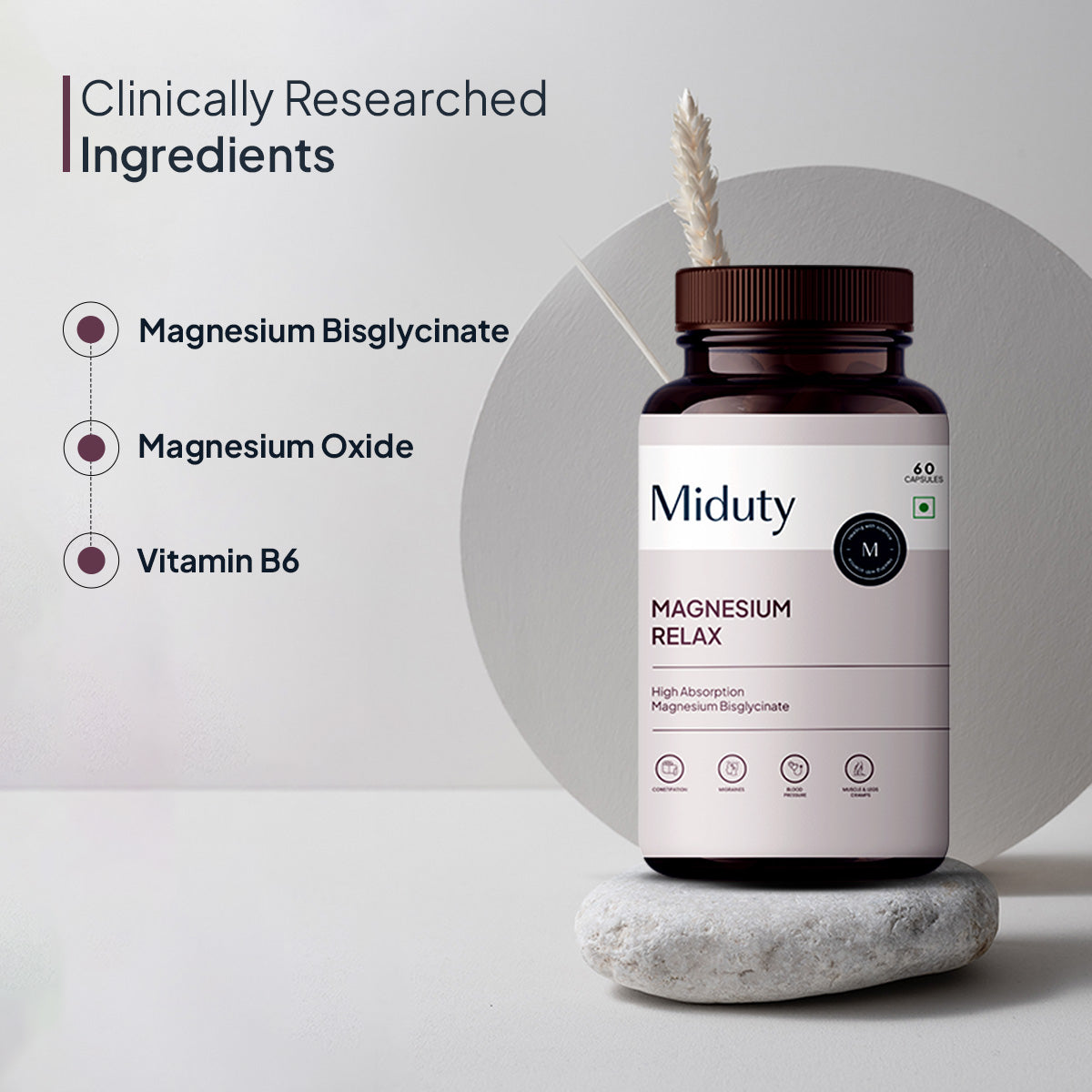 Miduty by Palak Notes Magnesium Relax Capsules - Swadesiicart