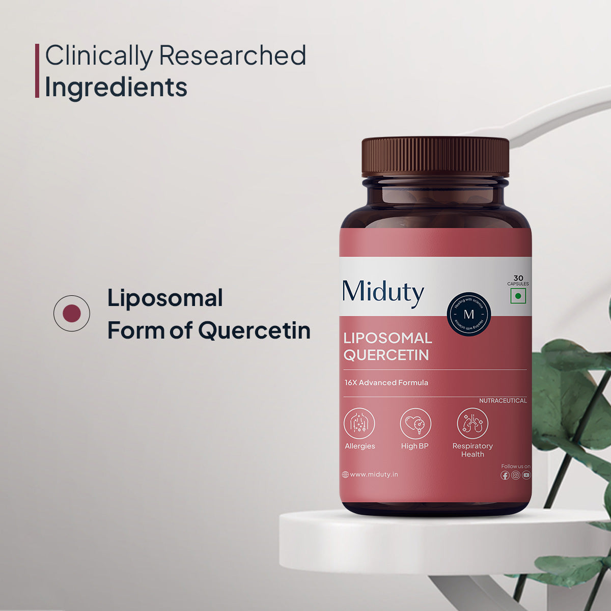 Miduty by Palak Notes Liposomal Quercetin Capsules | Swadesiicart