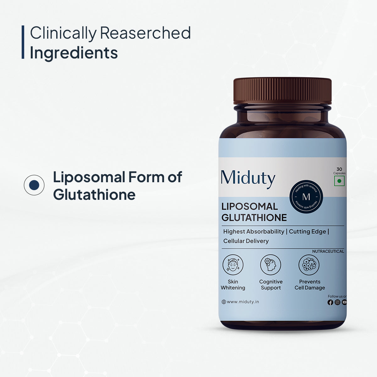 Miduty by Palak Notes Liposomal Glutathione Capsules - Swadesiicart