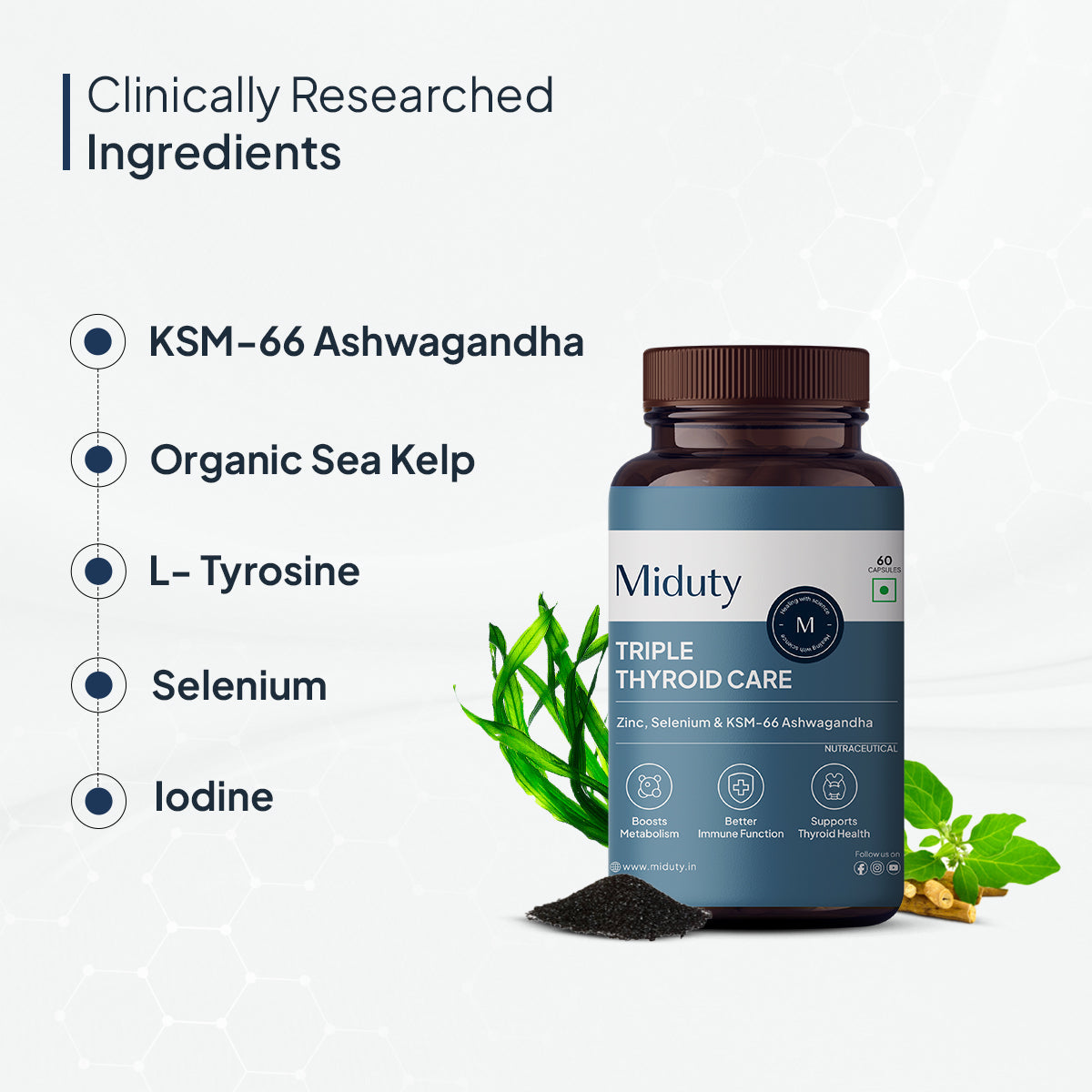 Miduty by Palak Notes Triple Thyroid Care Capsules - Swadesiicart