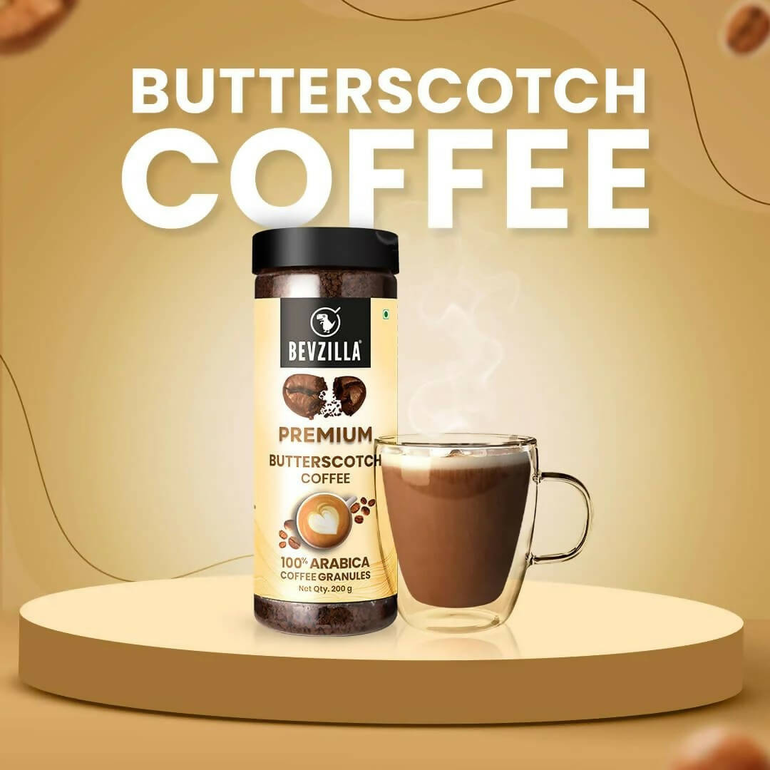 Bevzilla Premium Butterscotch Coffee Powder 100% Arabica | Swadesiicart