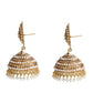 Mominos Fashion Johar Kamal Leaf Design Jhumka With Stone & Pearl - Swadesiicart