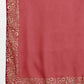 Ahalyaa Women's Maroon Georgette Gold Foil Print Flared Kurta With Dupatta | Swadesiicart