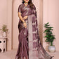 Aastha Fashion Purple Soft Organza Silk Weaving Saree