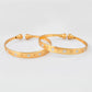 VOJ Stainless Steel Beads Gold-Polished Bangle Set (Pack of 2) - Swadesiicart