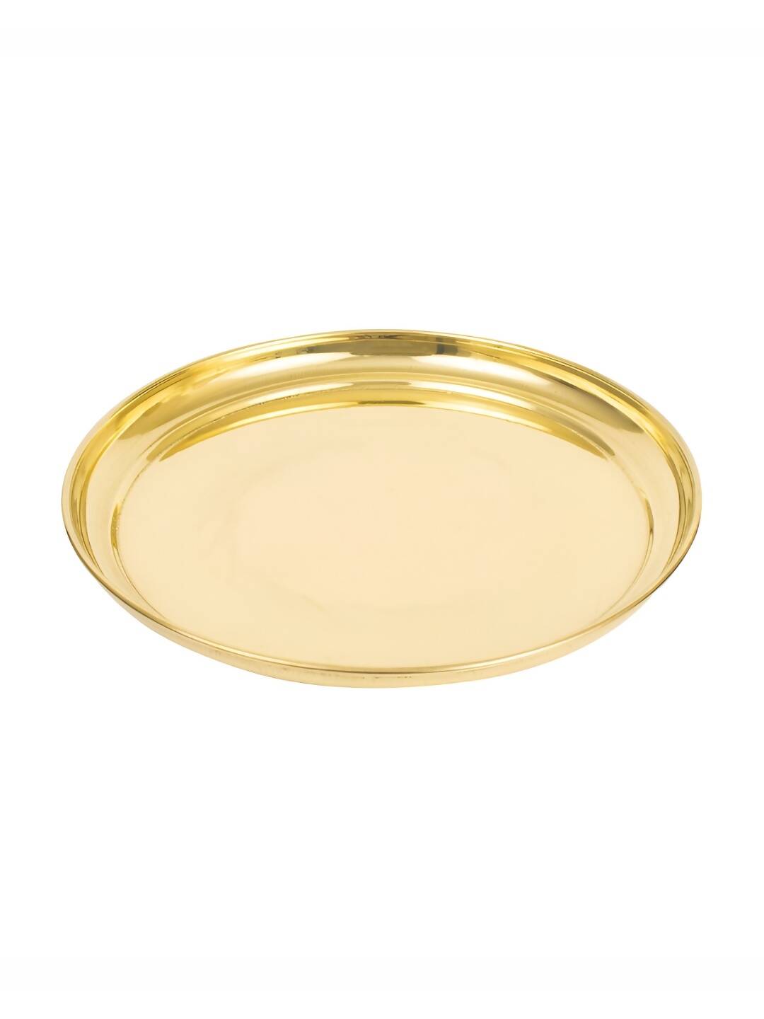 Spillbox Gold-Toned Brass Plain Thali Pooja Essential | Swadesiicart