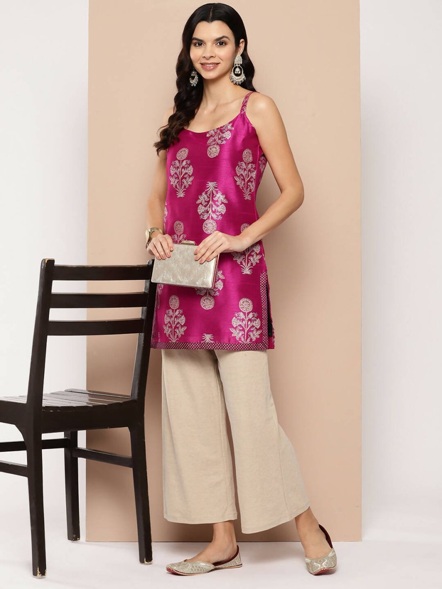 Ahalyaa Women's Traditional wear Tunic - Royal Pink | Swadesiicart