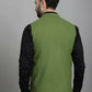 Even Apparels Nehru Jacket With Welt Pockets - Olive | Swadesiicart